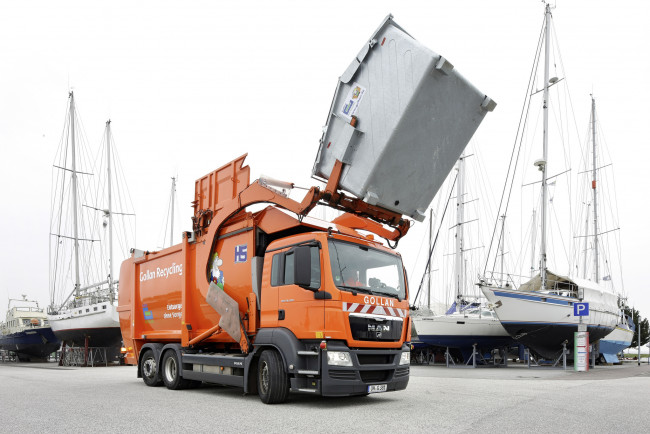 Обои картинки фото man, автомобили, мусоровозы, двигатели, se, германия, tgx, грузовые, автобусы