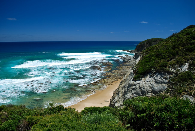 Обои картинки фото природа, побережье, океан, горизонт, скалы