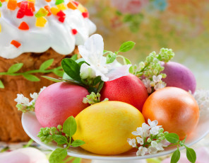 Картинка праздничные пасха цветы яйца