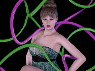 Картинка 3д+графика люди+ people взгляд фон девушка