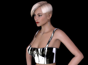 Картинка cassandra 3д+графика люди+ people девушка взгляд фон блондинка модель