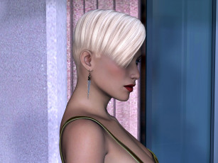 обоя cassandra, 3д графика, портрет , portraits, блондинка, модель, фон, взгляд, девушка