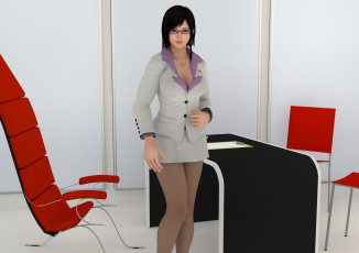 Картинка 3д+графика аниме+ anime девушка взгляд фон