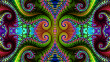 Картинка 3д+графика фракталы+ fractal цвета фон узор