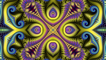 Картинка 3д+графика фракталы+ fractal цвета фон узор