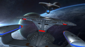 Картинка видео+игры -+star+trek+constellation вселенная полет планета космический корабль