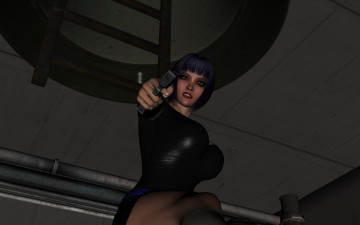 Картинка 3д+графика фантазия+ fantasy оружие фон взгляд девушка