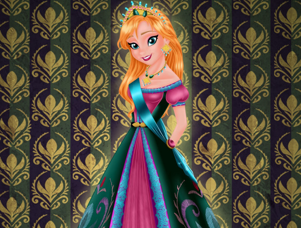 Обои картинки фото векторная графика, мультфильмы , cartoons, принцесса, улыбка, фон, взгляд, девушка