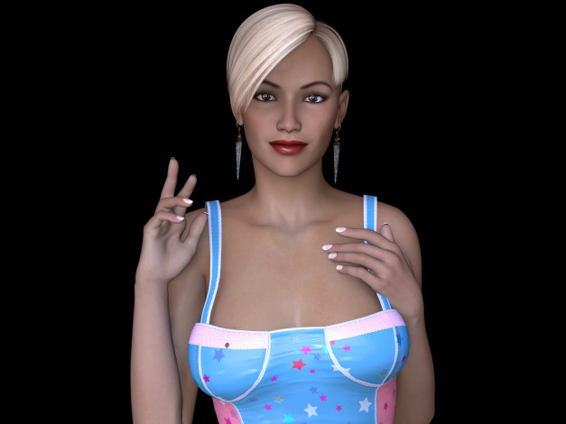 Обои картинки фото 3д графика, люди , people, блондинка, фон, девушка, взгляд