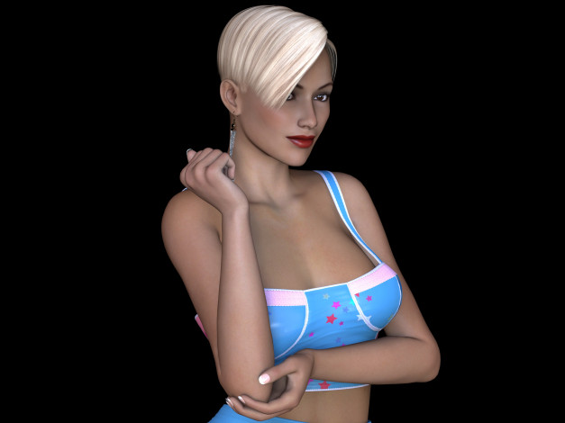 Обои картинки фото 3д графика, люди , people, фон, взгляд, девушка, блондинка