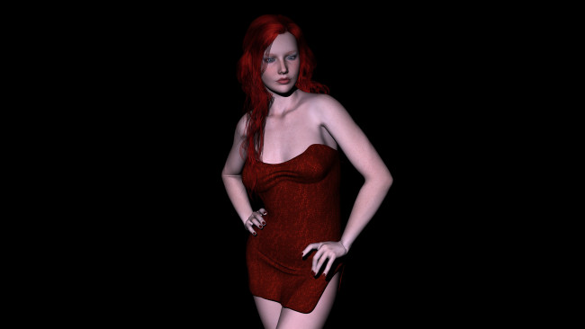 Обои картинки фото 3д графика, люди , people, фон, взгляд, девушка, рыжая