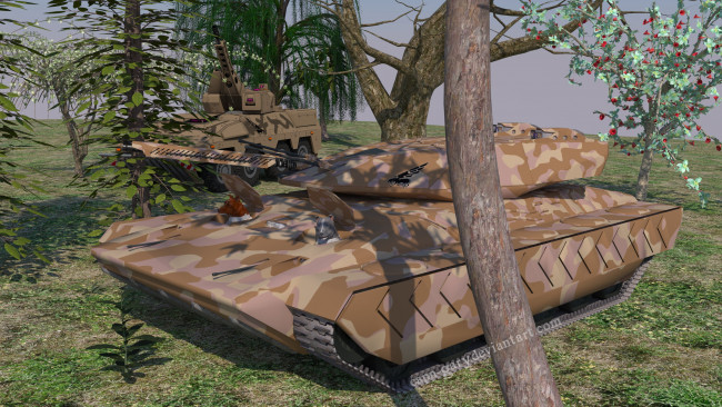 Обои картинки фото техника, 3d, танк