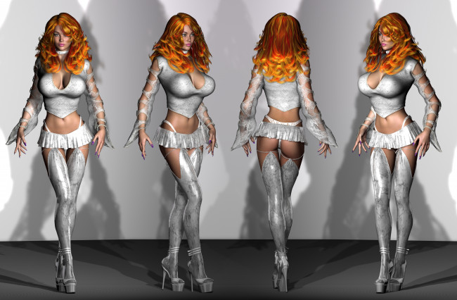 Обои картинки фото 3д графика, люди , people, фон, девушки, взгляд