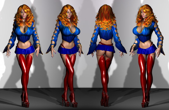 Обои картинки фото 3д графика, люди , people, взгляд, девушки, фон