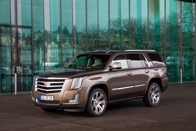 Обои картинки фото автомобили, cadillac, 2015г, escalade, eu-spec