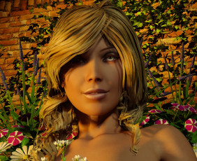 Картинка 3д+графика портрет+ portraits девушка взгляд фон