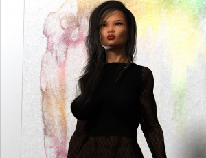 Картинка 3д+графика люди+ people девушка взгляд фон