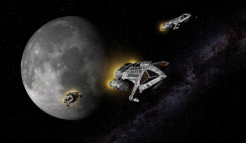 Картинка космос арт полет космический корабль планета вселенная