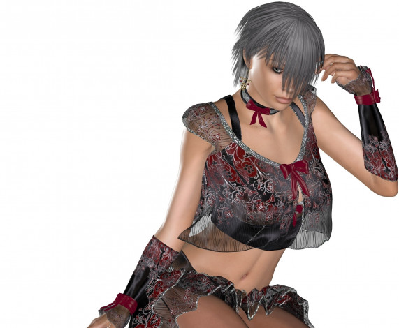 Обои картинки фото 3д графика, люди , people, фон, взгляд, девушка