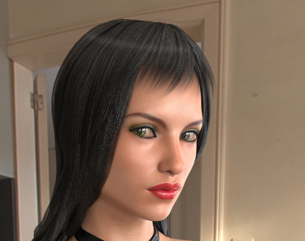 Обои картинки фото 3д графика, портрет , portraits, девушка, взгляд, фон