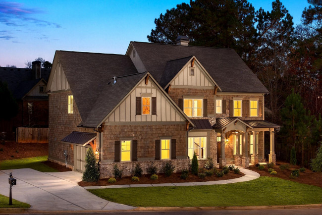 Обои картинки фото города, - здания,  дома, вечер, дом, освещение