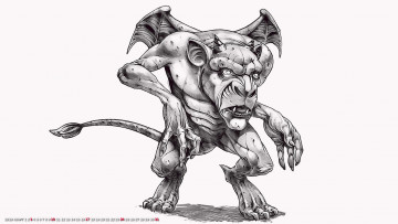 Картинка календари фэнтези существо крылья демон