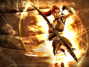 обоя календари, фэнтези, девушка, оружие, calendar, 2020