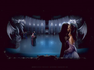 обоя календари, фэнтези, вампир, зал, люди, дракон, скульптура, calendar, 2020