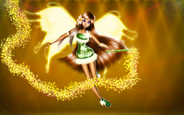 Картинка фэнтези феи девушка фон взгляд крылья палочка