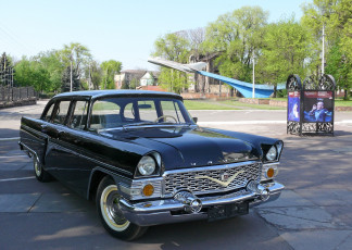 Картинка газ-+13+чайка автомобили газ газ- 13 чайка автомобиль ретро классика чёрный