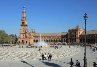 обоя площадь испании севилья, города, севилья , испания, площадь, испании, севилья, город, фонтан