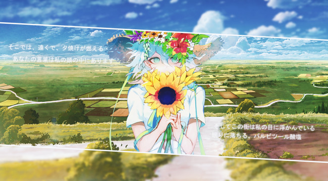 Обои картинки фото аниме, пейзажи,  природа, девушка