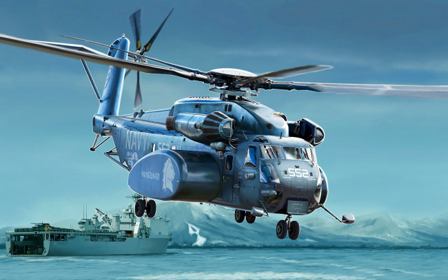 Обои картинки фото рисованное, армия, sikorsky, ch53, sea, stallion, военный, тяжелый, транспортный, вертолет, окрашенные, вертолеты, вмс, сша, американские