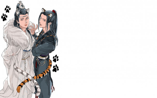 Обои картинки фото рисованное, кино,  мультфильмы, вэй, усянь, лань, ванцзы, тигры