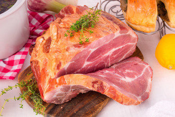 Картинка еда мясные+блюда окорок копченый