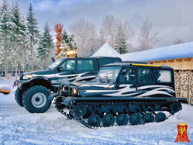 Обои картинки фото техника, вездеходы, гусеничный, вездеход, уаз, патриот, ратибoр, 21597, ухтыш, звм, 2410, база, хантер