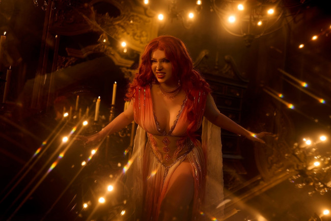 Обои картинки фото девушки, мария давыдова , lady melamory, образ, косплей, наряд, свечи