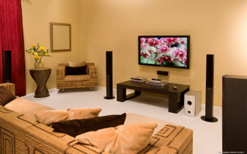 обоя интерьер, гостиная