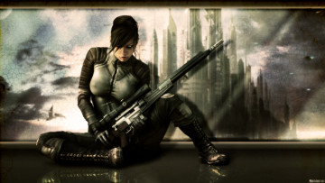 Картинка фэнтези девушки снайпер винтовка