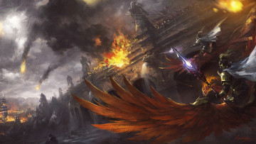 Картинка фэнтези иные миры времена сражение