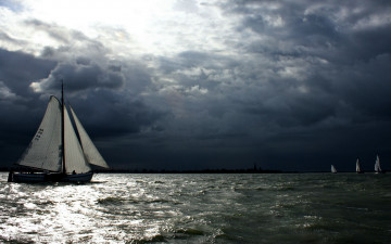 Картинка корабли Яхты море яхты ночь небо