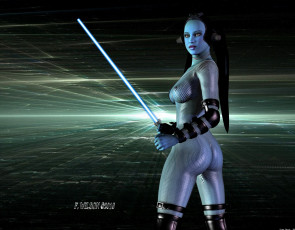 Картинка 3д графика creatures существа девушка оружие