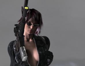 Картинка 3д графика people люди девушка автомат