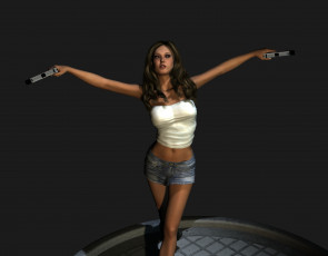 Картинка 3д графика people люди девушка оружие