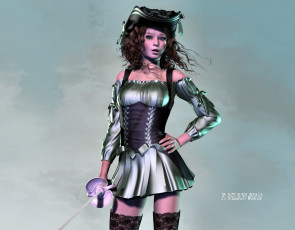 Картинка 3д графика people люди девушка шпага