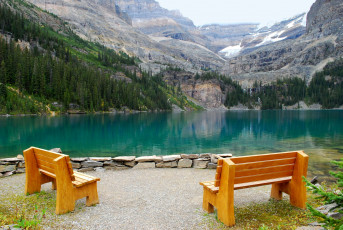 Картинка природа реки озера скамейки