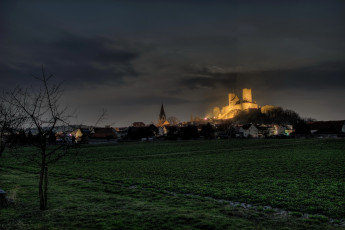 Картинка германия гессен мюнценберг города огни ночного