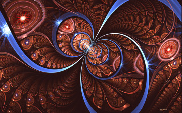 Картинка 3д графика fractal фракталы фон цвета узор