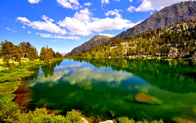 Обои картинки фото природа, реки, озера, горы, лес, озеро