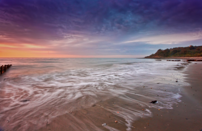 Обои картинки фото природа, побережье, закат, вода